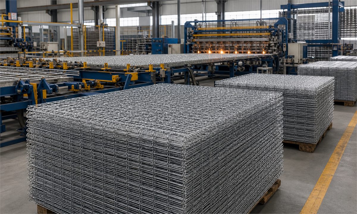 Gabion mesh factory workshop with galvanized wire mesh panels