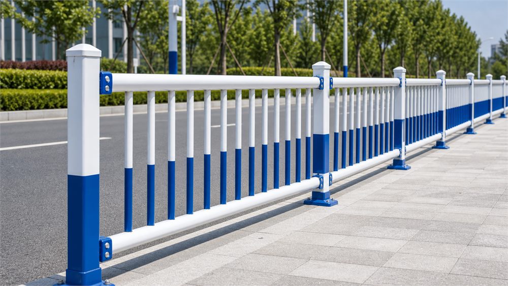Municipal road guardrail and pedestrian barrier